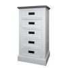 Maison Belfort Commode Nasinu II - Partiellement en paulownia massif - Blanc / Gris ancien