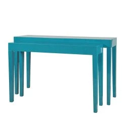 Roomscape Set de consoles Gleamy (2 éléments) - Bleu pétrole brillant