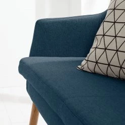 Mørteens Banquette Nicholas II - Bleu jean -Meubles de salle à manger Soldes Magasin kuechensofa nicholas ii webstoff eiche massiv jeansblau 5125472