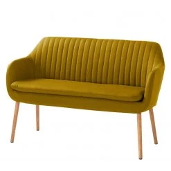 Mørteens Banquette Tilanda - Tissu / Chêne massif - Jaune curry