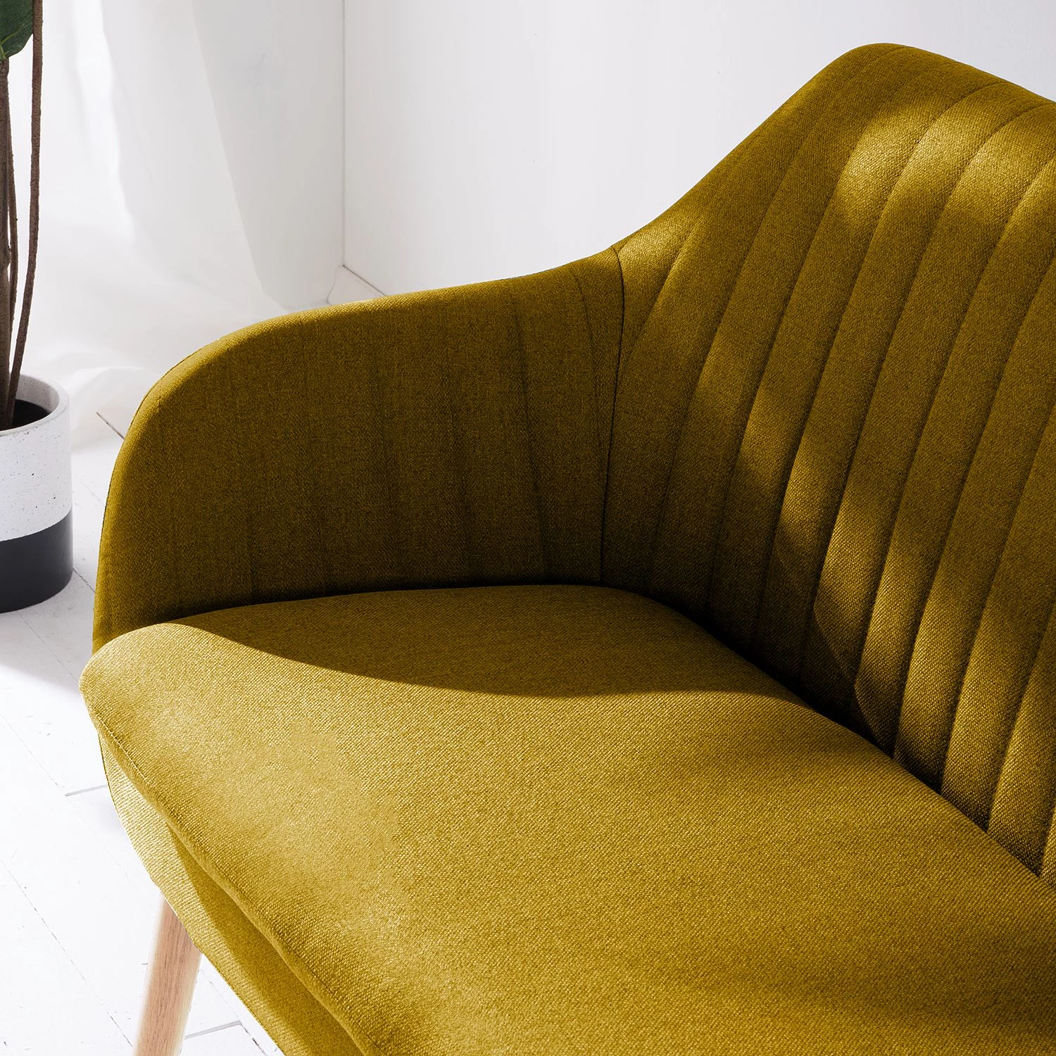 Mørteens Banquette Tilanda - Tissu / Chêne massif - Jaune curry 8 Mørteens Banquette Tilanda - Tissu / Chêne massif - Jaune curry – Image 8