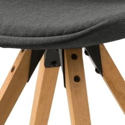 Mørteens Chaises capitonnées Aledas II - Tissu Cors: Gris foncé - Lot de 2 -Meubles de salle à manger Soldes Magasin polsterstuhl aledas ii 2er set webstoff gummibaum massiv dunkelgrau 4848124