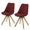 Mørteens Chaises capitonnées Aledas II - Tissu Cors: Rouge foncé - Lot de 2