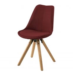 Mørteens Chaises capitonnées Aledas II - Tissu Cors: Rouge foncé - Lot de 2 -Meubles de salle à manger Soldes Magasin polsterstuhl aledas ii 2er set webstoff gummibaum massiv dunkelrot 5061036