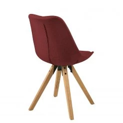 Mørteens Chaises capitonnées Aledas II - Tissu Cors: Rouge foncé - Lot de 2 -Meubles de salle à manger Soldes Magasin polsterstuhl aledas ii 2er set webstoff gummibaum massiv dunkelrot 5061040