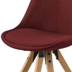 Mørteens Chaises capitonnées Aledas II - Tissu Cors: Rouge foncé - Lot de 2 -Meubles de salle à manger Soldes Magasin polsterstuhl aledas ii 2er set webstoff gummibaum massiv dunkelrot 5061048
