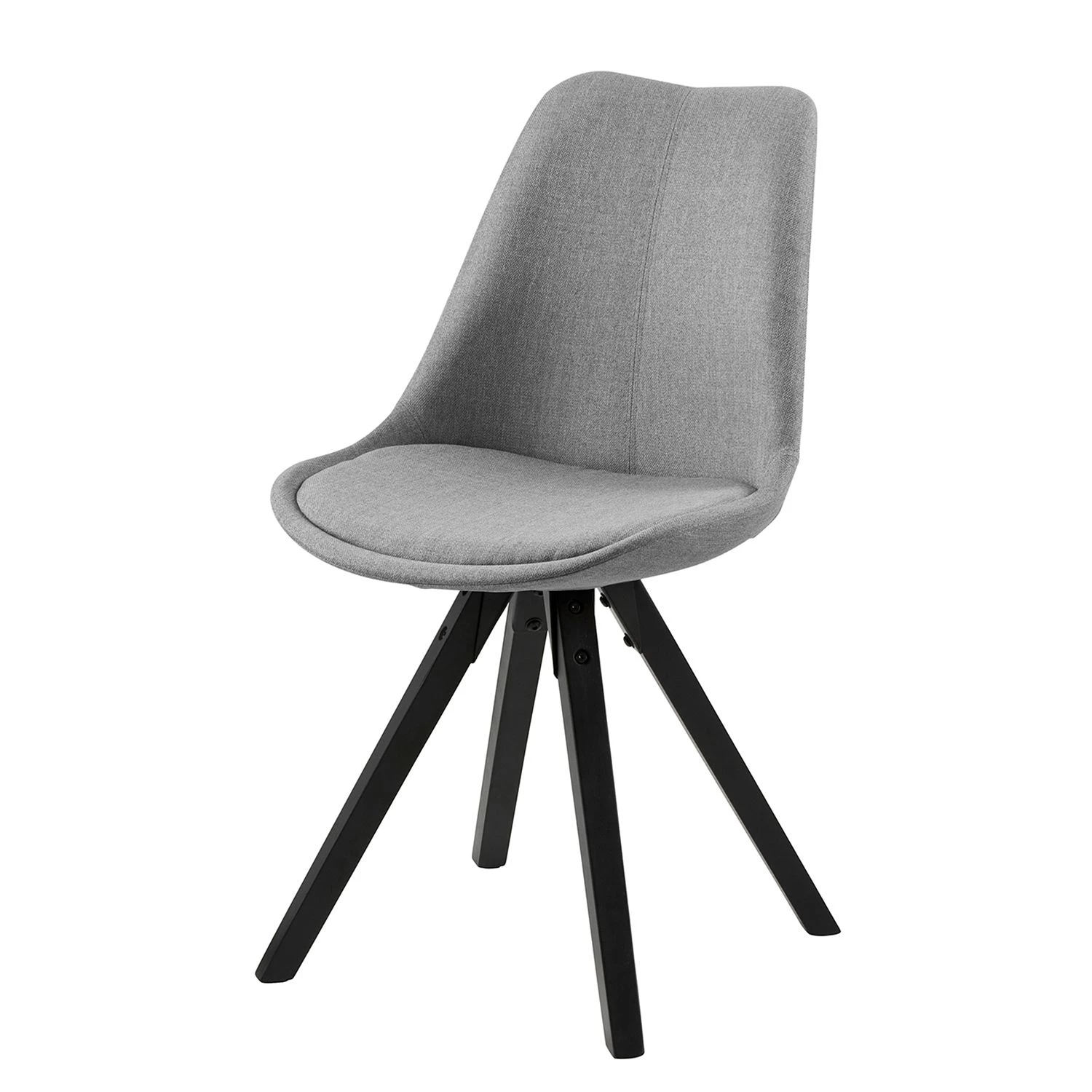 Mørteens Chaises capitonnées Aledas V - Tissu / Hévéa massif - Gris clair / Noir - Lot de 2 5 Mørteens Chaises capitonnées Aledas V - Tissu / Hévéa massif - Gris clair / Noir - Lot de 2 – Image 5