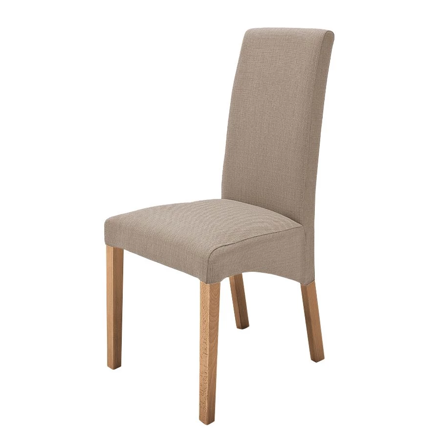 Ars Natura Chaises capitonnée Foxa (lot de 2) - Tissu / Hêtre massif - Hêtre - Taupe / Chêne 2 Ars Natura Chaises capitonnée Foxa (lot de 2) - Tissu / Hêtre massif - Hêtre - Taupe / Chêne – Image 2