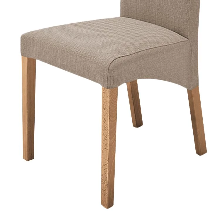 Ars Natura Chaises capitonnée Foxa (lot de 2) - Tissu / Hêtre massif - Hêtre - Taupe / Chêne 4 Ars Natura Chaises capitonnée Foxa (lot de 2) - Tissu / Hêtre massif - Hêtre - Taupe / Chêne – Image 4
