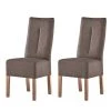 Maison Belfort Chaises capitonnées Funny II (lot de 2) - Marron / Chêne