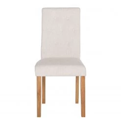 Maison Belfort Chaises capitonnées Jeanne (lot de 2) - Tissu / Chêne massif - Crème -Meubles de salle à manger Soldes Magasin polsterstuhl jeanne 2er set leinenstoff creme 1986258