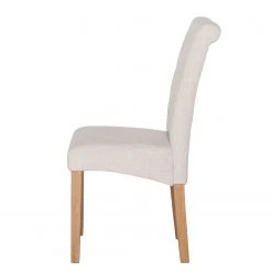 Maison Belfort Chaises capitonnées Jeanne (lot de 2) - Tissu / Chêne massif - Crème -Meubles de salle à manger Soldes Magasin polsterstuhl jeanne 2er set leinenstoff creme 1986262
