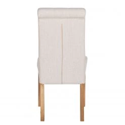 Maison Belfort Chaises capitonnées Jeanne (lot de 2) - Tissu / Chêne massif - Crème -Meubles de salle à manger Soldes Magasin polsterstuhl jeanne 2er set leinenstoff creme 1986266