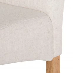 Maison Belfort Chaises capitonnées Jeanne (lot de 2) - Tissu / Chêne massif - Crème -Meubles de salle à manger Soldes Magasin polsterstuhl jeanne 2er set leinenstoff creme 1986278