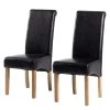 Ars Natura Chaises capitonnées Nello II (lot de 2) - Noir