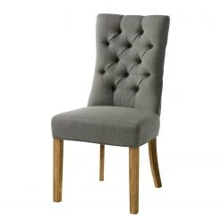 Maison Belfort Chaises Waroona (lot de 2) - Tissu / Chêne massif - Gris / Chêne -Meubles de salle à manger Soldes Magasin polsterstuhl waroona webstoff 2er set eiche massiv grau eiche 4847480