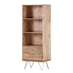 Ars manufacti Étagère Argallo - Manguier massif / Métal - Manguier / Doré