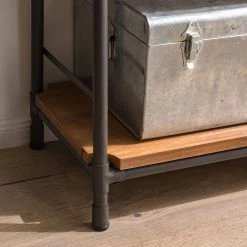 Ars manufacti Étagère échelle Atelier III - Acacia massif / Métal - Acacia marron / Anthracite -Meubles de salle à manger Soldes Magasin regal atelier iii akazie massiv metall akazie braun anthrazit 5052968