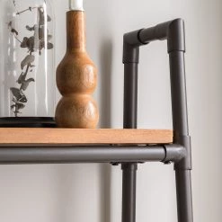 Ars manufacti Étagère échelle Atelier III - Acacia massif / Métal - Acacia marron / Anthracite -Meubles de salle à manger Soldes Magasin regal atelier iii akazie massiv metall akazie braun anthrazit 5052976