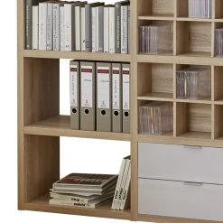 Fredriks Etagère Concept V - Imitation chêne / Blanc brillant -Meubles de salle à manger Soldes Magasin regal concept v eiche dekor hochglanz weiss 1993906