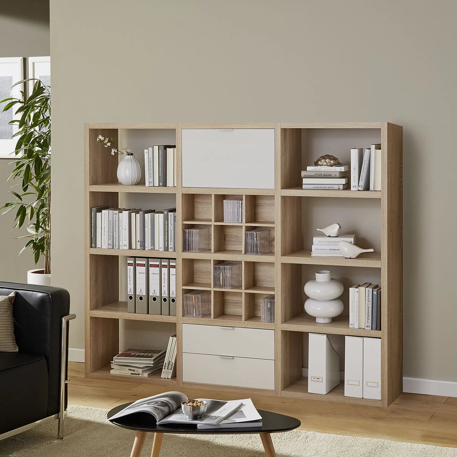 Fredriks Etagère Concept V - Imitation chêne / Blanc 2 Fredriks Etagère Concept V - Imitation chêne / Blanc – Image 2