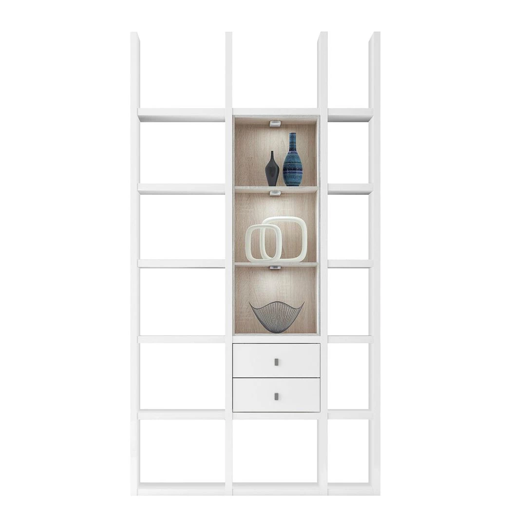 Loftscape Etagère Emporior III - Blanc / Imitation chêne de Sonoma - Avec éclairage 1 Loftscape Etagère Emporior III - Blanc / Imitation chêne de Sonoma - Avec éclairage