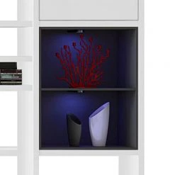 Loftscape Etagère Emporior IV - Blanc / Noir - Avec éclairage -Meubles de salle à manger Soldes Magasin regal emporior iv weiss schwarz 289511