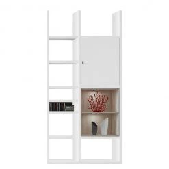 Loftscape Etagère Emporior IV - Blanc / Imitation chêne de Sonoma - Avec éclairage