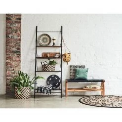 Eva Padberg Collection Banquette Bourbourg - Noir / Teck -Meubles de salle à manger Soldes Magasin regal fairmont mango massiv metall 4737904