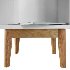 Mørteens Étagère Lindholm I - Blanc / Chêne massif -Meubles de salle à manger Soldes Magasin regal lindholm i weiss eiche massiv 1229562