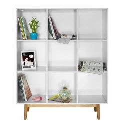 Mørteens Étagère Lindholm III - Blanc / Chêne massif -Meubles de salle à manger Soldes Magasin regal lindholm iii weiss eiche massiv 1229546