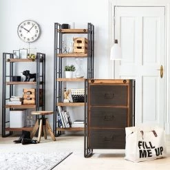 Ars manufacti Étagère Manchester IV - Acacia massif / Métal -Meubles de salle à manger Soldes Magasin regal manchester iv akazie massiv metall 2888478