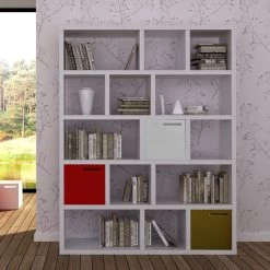 Temahome Étagère Berlin - Blanc mat - Blanc - 150 x 198 cm -Meubles de salle à manger Soldes Magasin regal whitby 5 levels mattweiss 243825