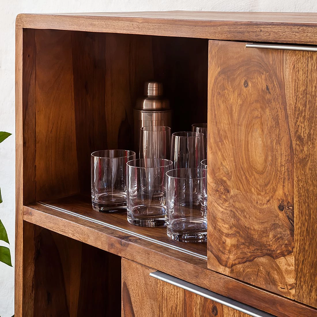 Ars Natura Étagère à portes coulissantes Trangle - Sheesham massif 14 Ars Natura Étagère à portes coulissantes Trangle - Sheesham massif – Image 14