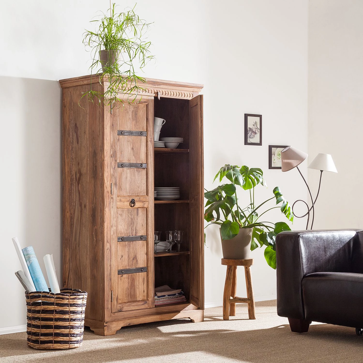 Wolf-Möbel Armoire Bombay II - Sheesham massif 2 Wolf-Möbel Armoire Bombay II - Sheesham massif – Image 2