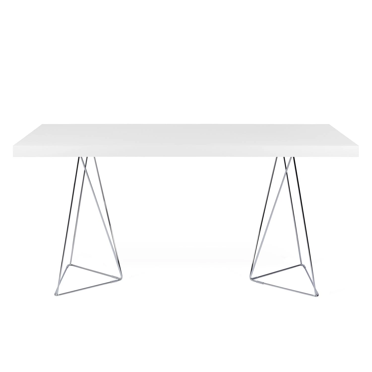 Temahome Table Hueva - Blanc / Chrome - Largeur : 160 cm 3 Temahome Table Hueva - Blanc / Chrome - Largeur : 160 cm – Image 3