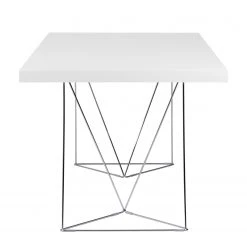 Temahome Table Hueva - Blanc / Chrome - Largeur : 160 cm 12 Temahome Table Hueva - Blanc / Chrome - Largeur : 160 cm -Meubles de salle à manger Soldes Magasin schreibtisch multi trestles mattweiss 5005788