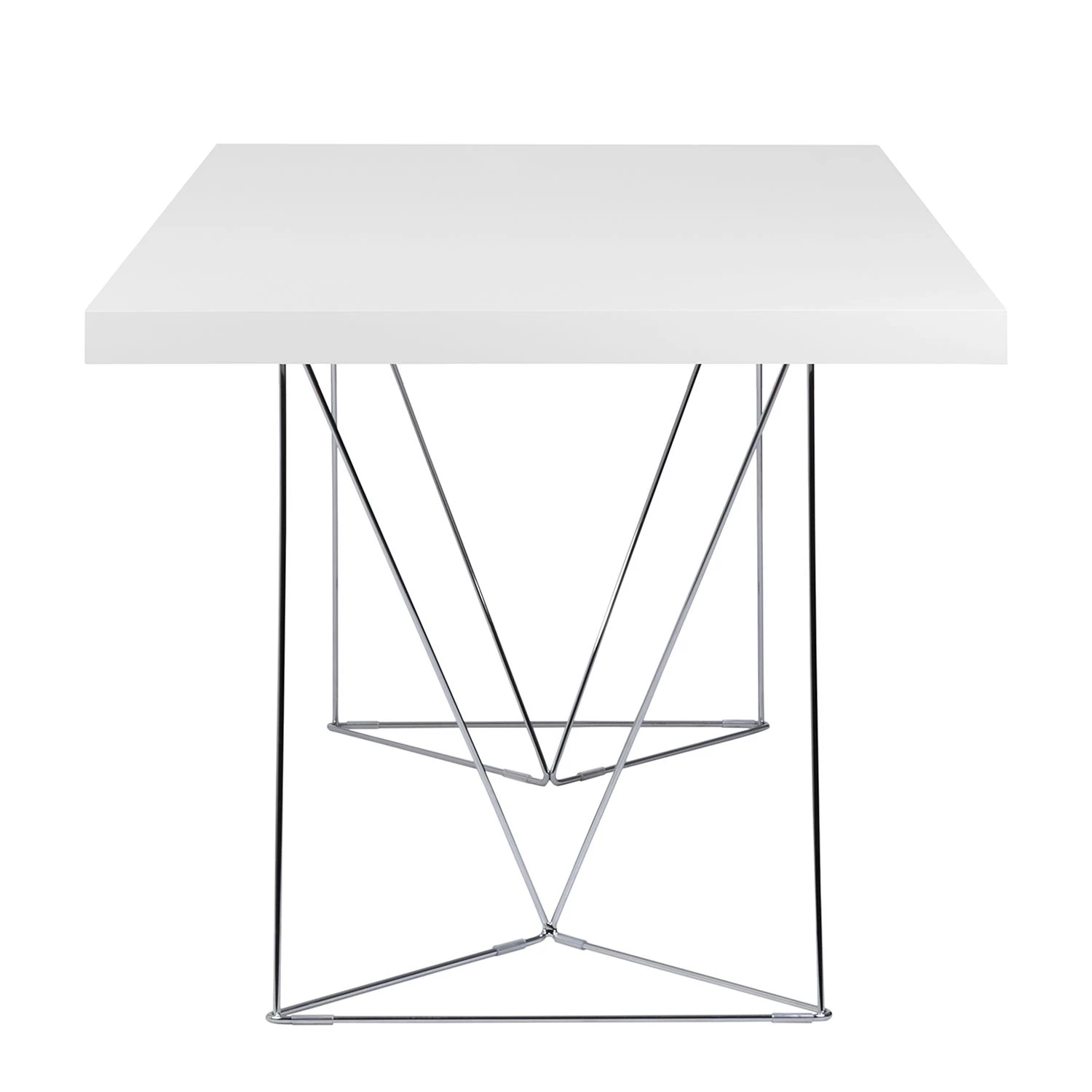 Temahome Table Hueva - Blanc / Chrome - Largeur : 160 cm 4 Temahome Table Hueva - Blanc / Chrome - Largeur : 160 cm – Image 4
