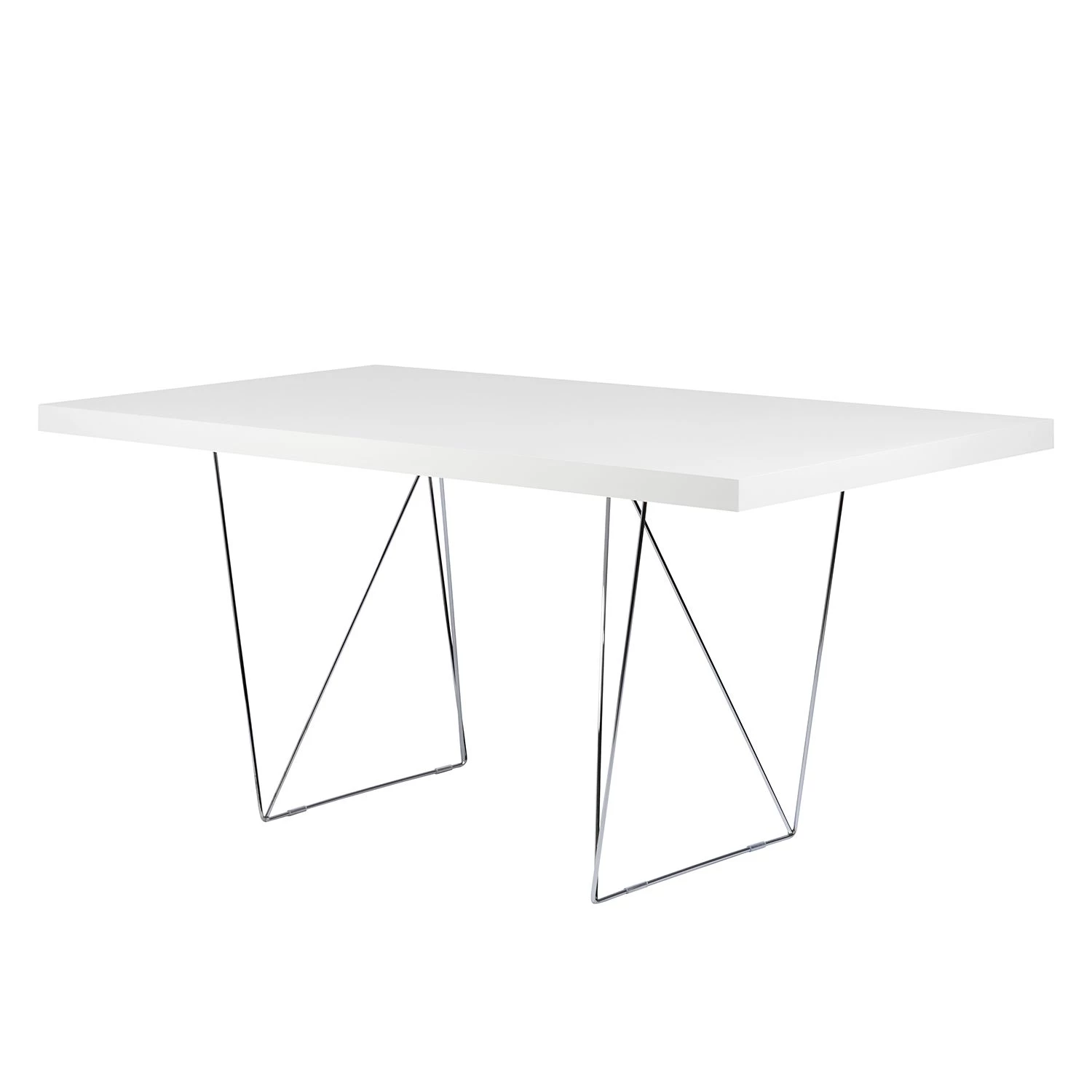 Temahome Table Hueva - Blanc / Chrome - Largeur : 160 cm 5 Temahome Table Hueva - Blanc / Chrome - Largeur : 160 cm – Image 5