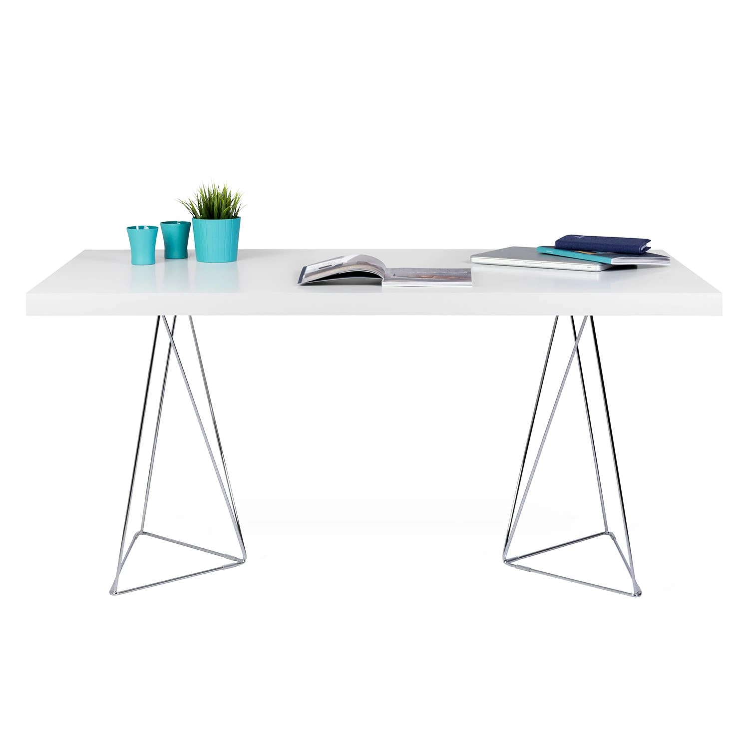 Temahome Table Hueva - Blanc / Chrome - Largeur : 160 cm 7 Temahome Table Hueva - Blanc / Chrome - Largeur : 160 cm – Image 7