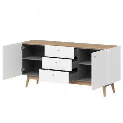 Germania Buffet Monteo I - Blanc / Chêne -Meubles de salle à manger Soldes Magasin sideboard monteo weiss eiche 4943288