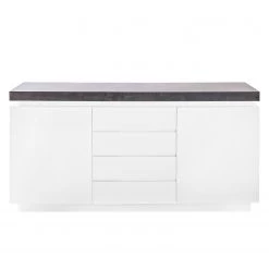 Fredriks Enfilade Namona I - Éclairage inclus - Blanc / Imitation béton 10 Fredriks Enfilade Namona I - Éclairage inclus - Blanc / Imitation béton -Meubles de salle à manger Soldes Magasin sideboard namona i inkl beleuchtung weiss anthrazit weiss anthrazit 3666813
