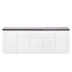 Fredriks Enfilade Namona III - Éclairage inclus - Imitation béton / Blanc -Meubles de salle à manger Soldes Magasin sideboard namona iii inkl beleuchtung weiss anthrazit weiss anthrazit 3666849