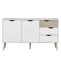 Mørteens Buffet Sunndal - Partiellement en caoutchouc massif - Blanc / Chêne clair 10 Mørteens Buffet Sunndal - Partiellement en caoutchouc massif - Blanc / Chêne clair -Meubles de salle à manger Soldes Magasin sideboard sunndal gummibaum teilmassiv weiss eiche dekor 4753668