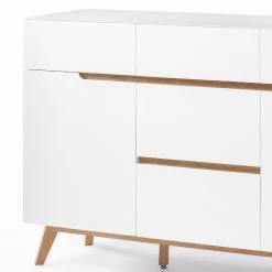 Mørteens Buffet Tenabo - Blanc mat / Chêne à nœuds -Meubles de salle à manger Soldes Magasin sideboard tenabo ii matt weiss asteiche 5237864