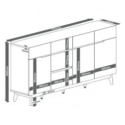 Mørteens Buffet Tenabo - Blanc mat / Chêne à nœuds -Meubles de salle à manger Soldes Magasin sideboard tenabo ii matt weiss asteiche 5237872