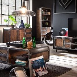 Ars manufacti Buffet Wharton I - Partiellement en acacia massif / Acier -Meubles de salle à manger Soldes Magasin sideboard wharton i mango teilmassiv stahl 5212056