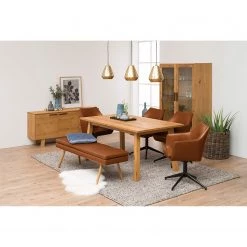 Mørteens Banquette Nicholas I - Cognac vintage -Meubles de salle à manger Soldes Magasin sitzbank nicholas i kunstleder eiche massiv vintage braun 4401768