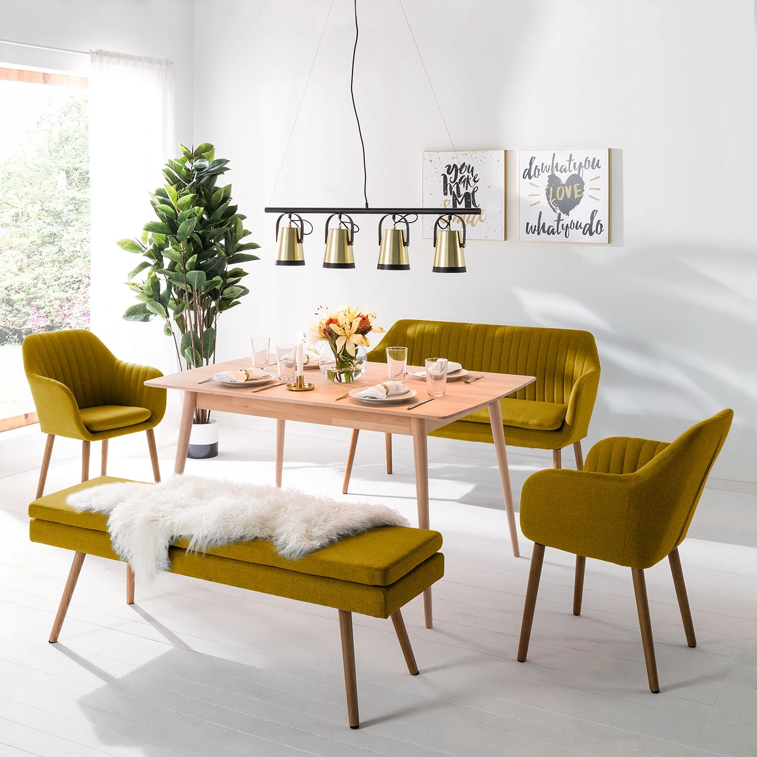 Mørteens Banquette Nicholas - Jaune curry 2 Mørteens Banquette Nicholas - Jaune curry – Image 2