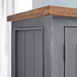 Maison Belfort Vitrine Balignton II - Pin massif - Gris -Meubles de salle à manger Soldes Magasin standvitrine balignton ii kiefer massiv grau 3692241